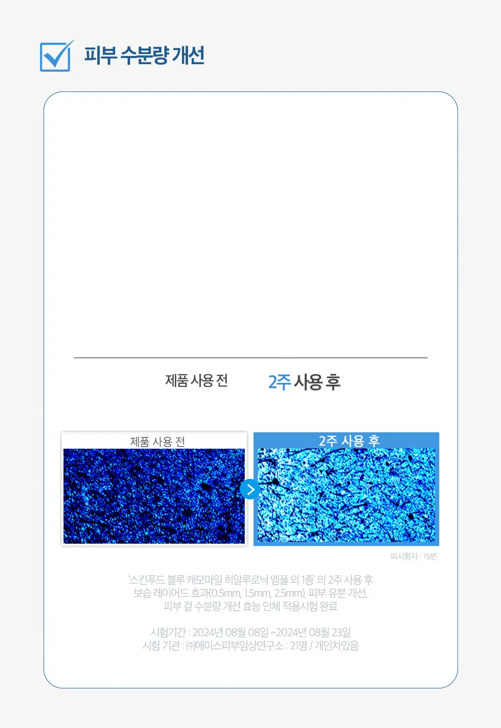[쫀득물착앰플] 스킨푸드 블루 캐모마일 히알루로닉 앰플 50ml 상세페이지 13